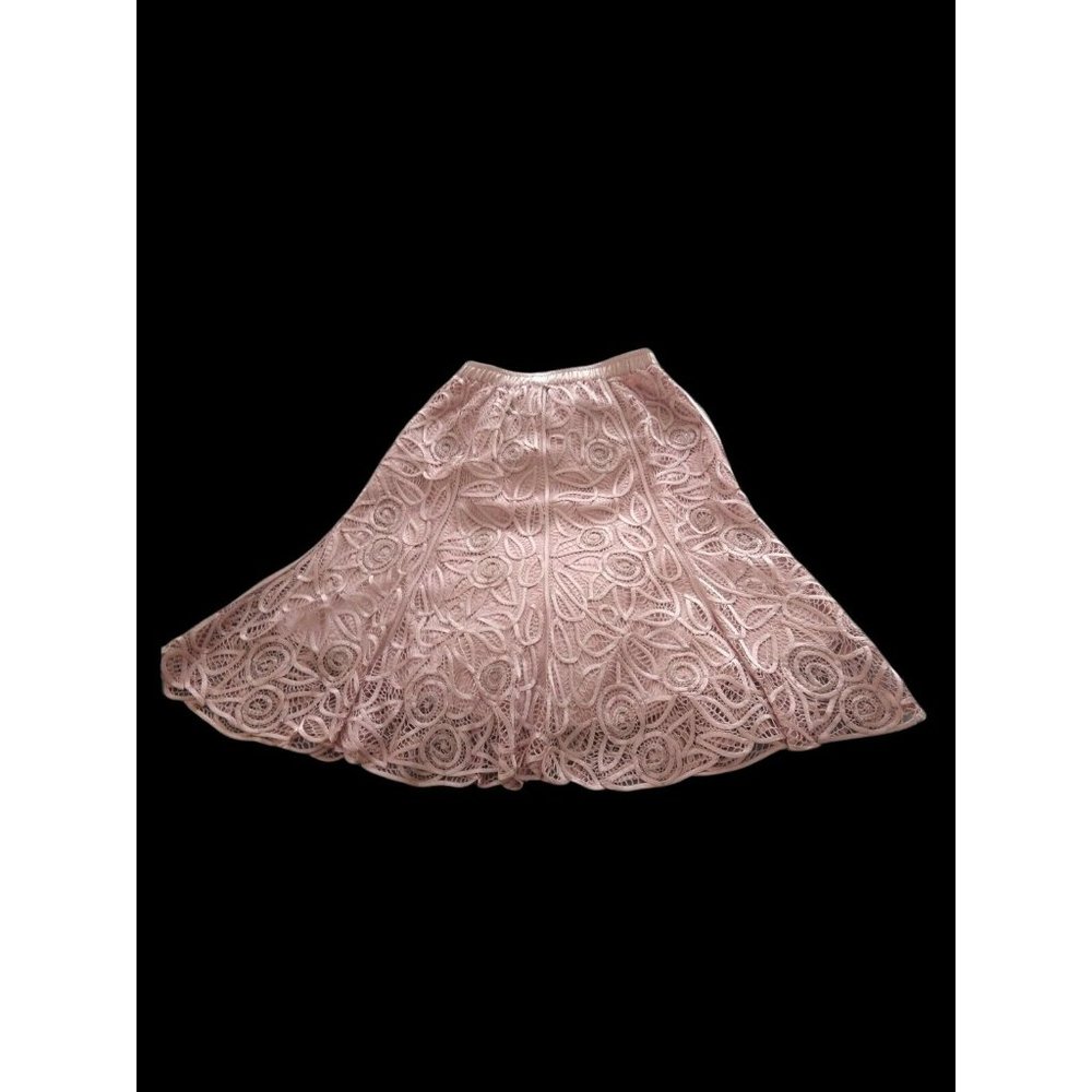Soulmates LACE AND‎ SILK DARK ROSE MIDI SKIRT with SEQUINS SIZE S